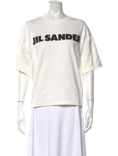 Pre-owned Jil Sander Graphic Print Crew Neck T-shirt In Neutrals