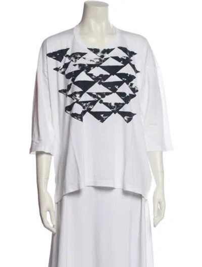 Pre-owned Jil Sander Graphic Print Crew Neck T-shirt In White