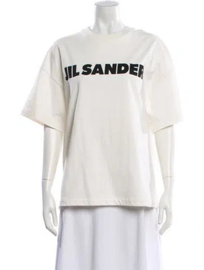 Pre-owned Jil Sander Graphic Print Crew Neck T-shirt In White