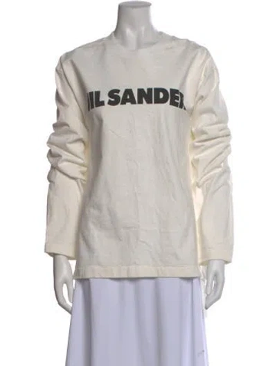 Pre-owned Jil Sander Graphic Print Crew Neck T-shirt In White