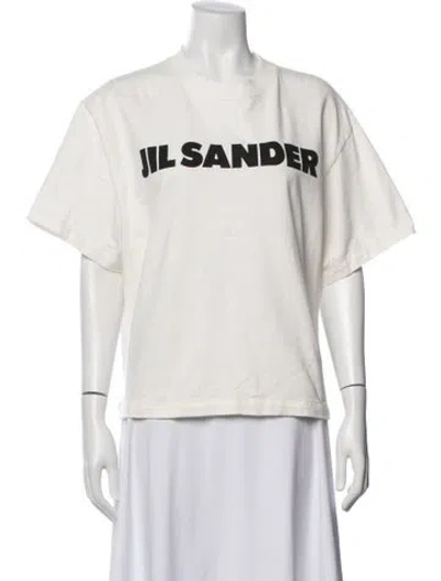 Pre-owned Jil Sander Graphic Print Crew Neck T-shirt In White