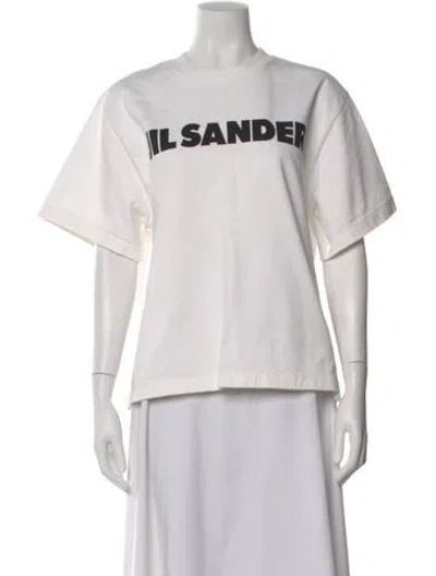 Pre-owned Jil Sander Graphic Print Crew Neck T-shirt In White