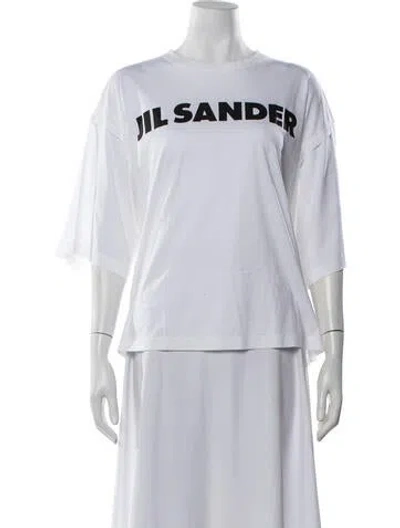 Pre-owned Jil Sander Graphic Print Crew Neck T-shirt In White