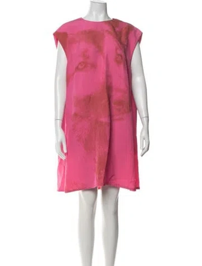 Pre-owned Jil Sander Graphic Print Mini Dress In Pink