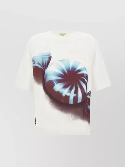 Jil Sander Graphic Print Oversize Cotton T-shirt In White