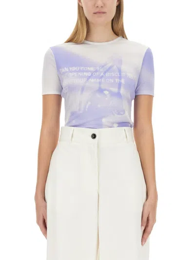 JIL SANDER GRAPHIC SLIM-FIT T-SHIRT WITH KEYHOLE DETAIL