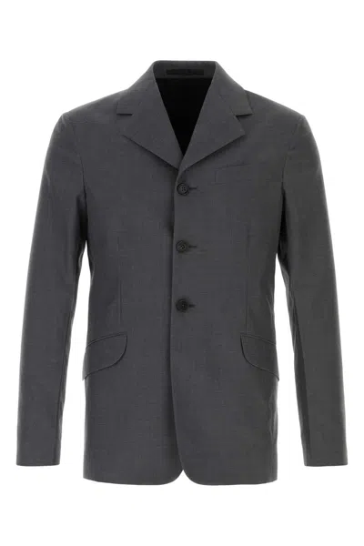 Jil Sander Graphite Wool Blazer In Grey