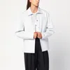 Jil Sander Light Grey Cotton Taffeta Jacket With Logo In White