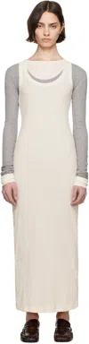 Jil Sander Gray 3 Layers Long Sleeved Maxi Dress