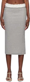 Jil Sander Logo-embroidered Layered Midi Skirt In 971 Granite (100+103