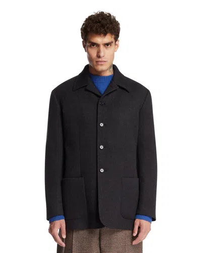 Jil Sander Gray Cashmere Jacket In Black