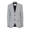 Jil Sander Grey Virgin Wool Plaid Tailored Jacket In Grey