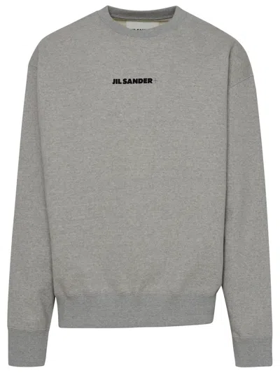 Jil Sander Gray Cotton Sweatshirt In Grey