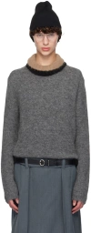 Jil Sander Gray Crewneck Sweater In 021 Asphalt