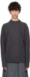Jil Sander Gray Crewneck Sweater In 032 Ash Grey