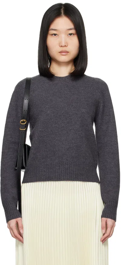 Jil Sander Gray Crewneck Sweater In 032 Medium Grey