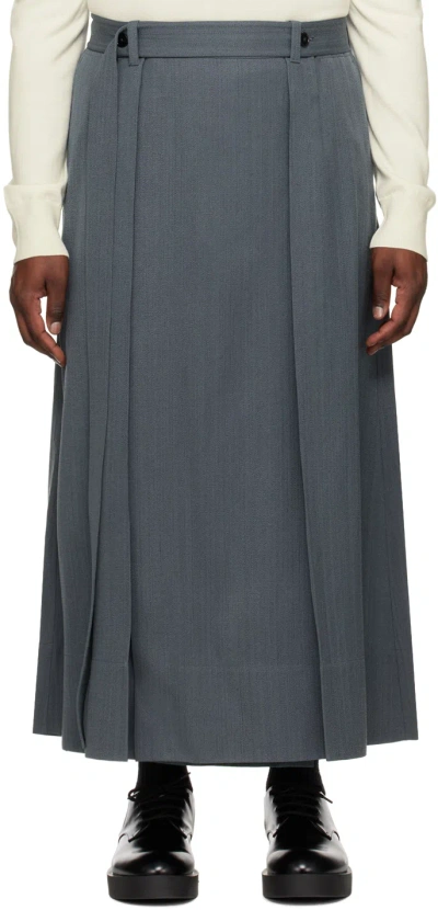 Jil Sander Gray Fluid Maxi Skirt In 024 - Shadow