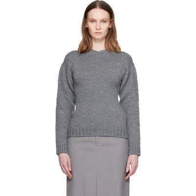 Jil Sander Gray Hourglass Wool Sweater
