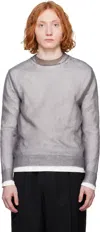 Jil Sander Gray Layered Sweater In 056 Sky Grey