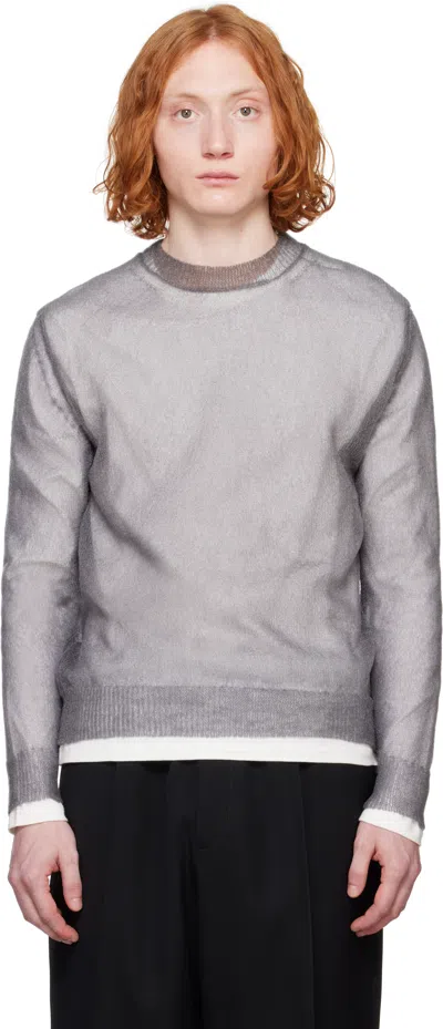 Jil Sander Gray Layered Sweater In 056 Sky Grey