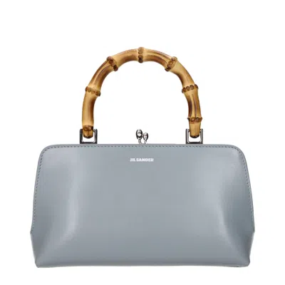 Jil Sander Gray Leather Handbag