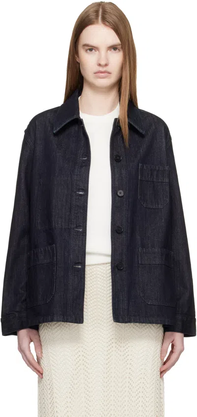 Jil Sander Gray Lightweight Denim Jacket In Blue