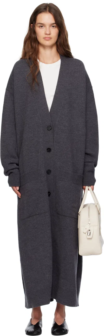 Jil Sander Button Patch-pocket Long Cardigan In Black