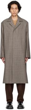 Jil Sander Gray Notched Lapel Coat In 092 - Military Speck