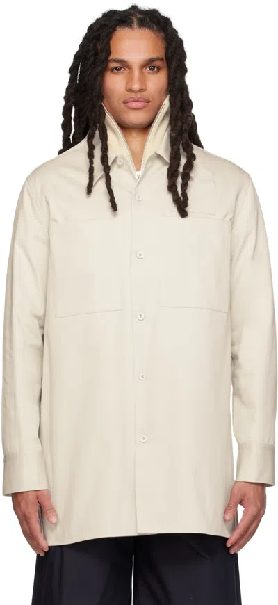 Jil Sander Gray Pocket Shirt In 057 - Mist