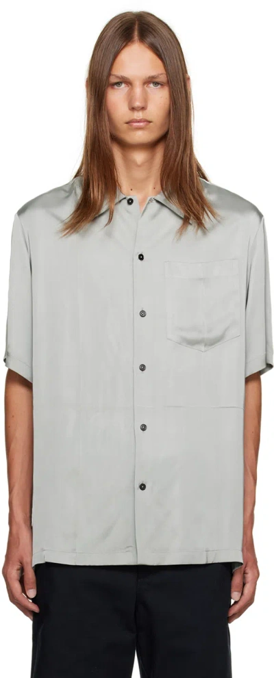 Jil Sander Gray Spread Collar Shirt In 038 - Silver Grey