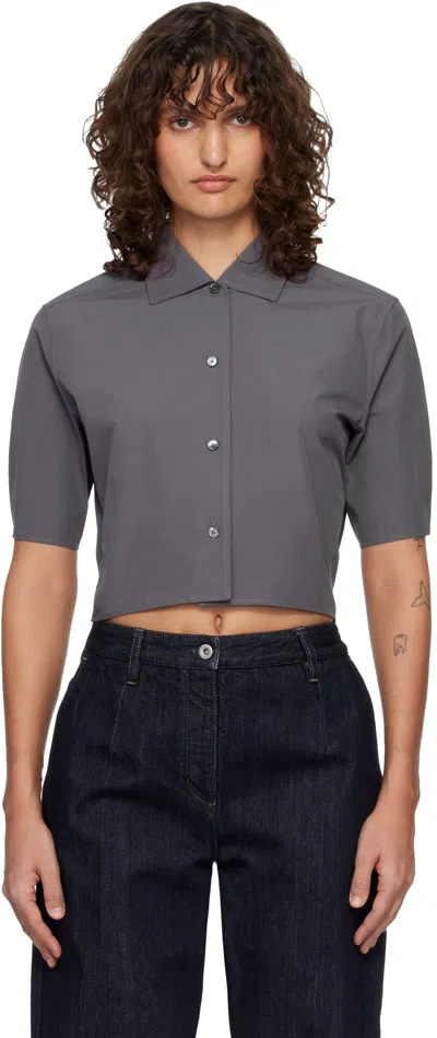 Jil Sander Gray Technical Faille Shirt