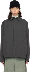 Jil Sander Gray Virgin Wool Shirt In 036 Antracite