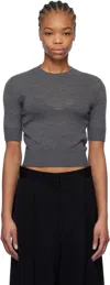 Jil Sander Gray Virgin Wool T-shirt In 020 Rainstorm