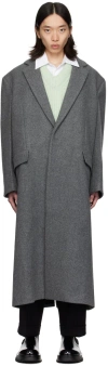 JIL SANDER GRAY WOOL COAT