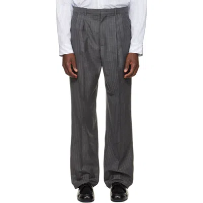 Jil Sander Gray Wool Pinstripe Trousers