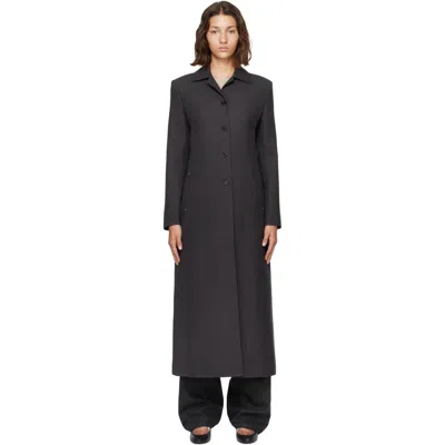 Jil Sander Gray Wool Twill Coat