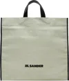 Jil Sander Green Border Book Square Tote In 449 China Blue