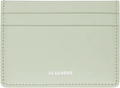 Jil Sander Green Credit Card Holder In Neutral