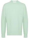 JIL SANDER GREEN CREW-NECK WOOL SWEATER