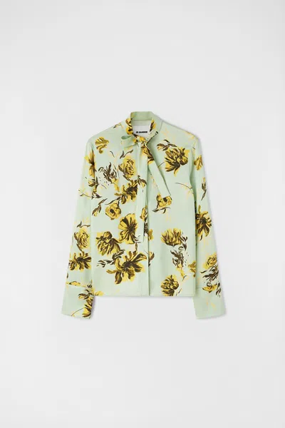 Jil Sander Green Fibres Pattern Women's Shirt In Multi