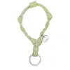 Jil Sander Green Leather Keychains In Green