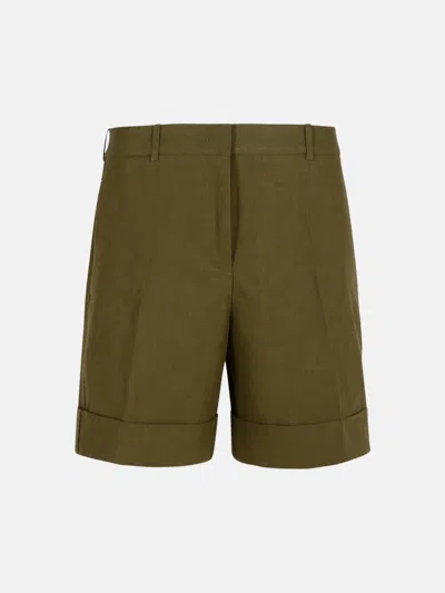 Jil Sander Green Linen Shorts