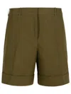 Jil Sander Linen Bermuda Shorts Bermuda And Short Green In Green