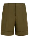 Jil Sander Linen Bermuda Shorts Bermuda And Short Green In Green