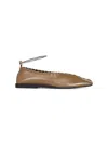 Jil Sander Green Nappa Leather Ring Ballet Flats In Brown