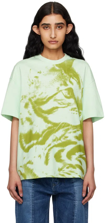 Jil Sander Green Printed T-shirt In 393 Hornblend