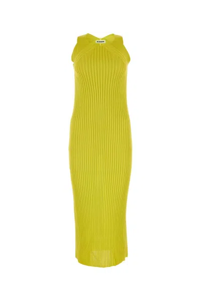 JIL SANDER GREEN VISCOSE DRESS