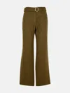Jil Sander Green Wool Flannel Pants In Brown