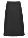 Jil Sander Wool A-line Midi Skirt In Grey