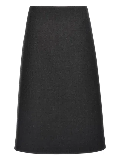 JIL SANDER GREY 70 SKIRT